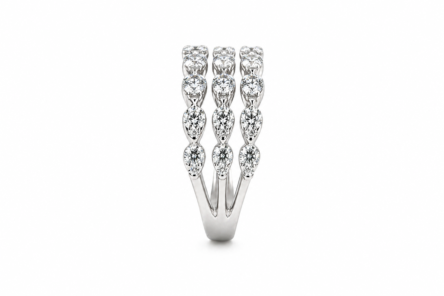 Triple Row Marquise Illusion Diamond Band