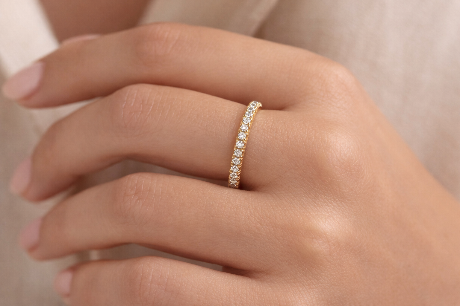 18K Yellow Gold Diamond Eternity Band