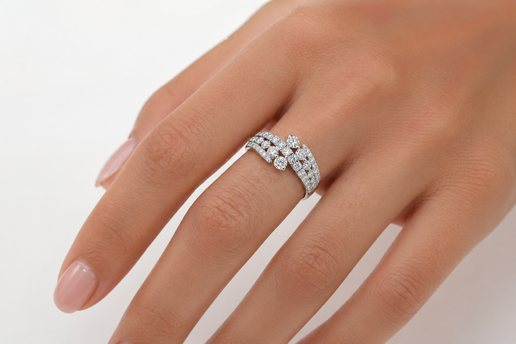 Luxe Crossover Diamond Wrap Ring