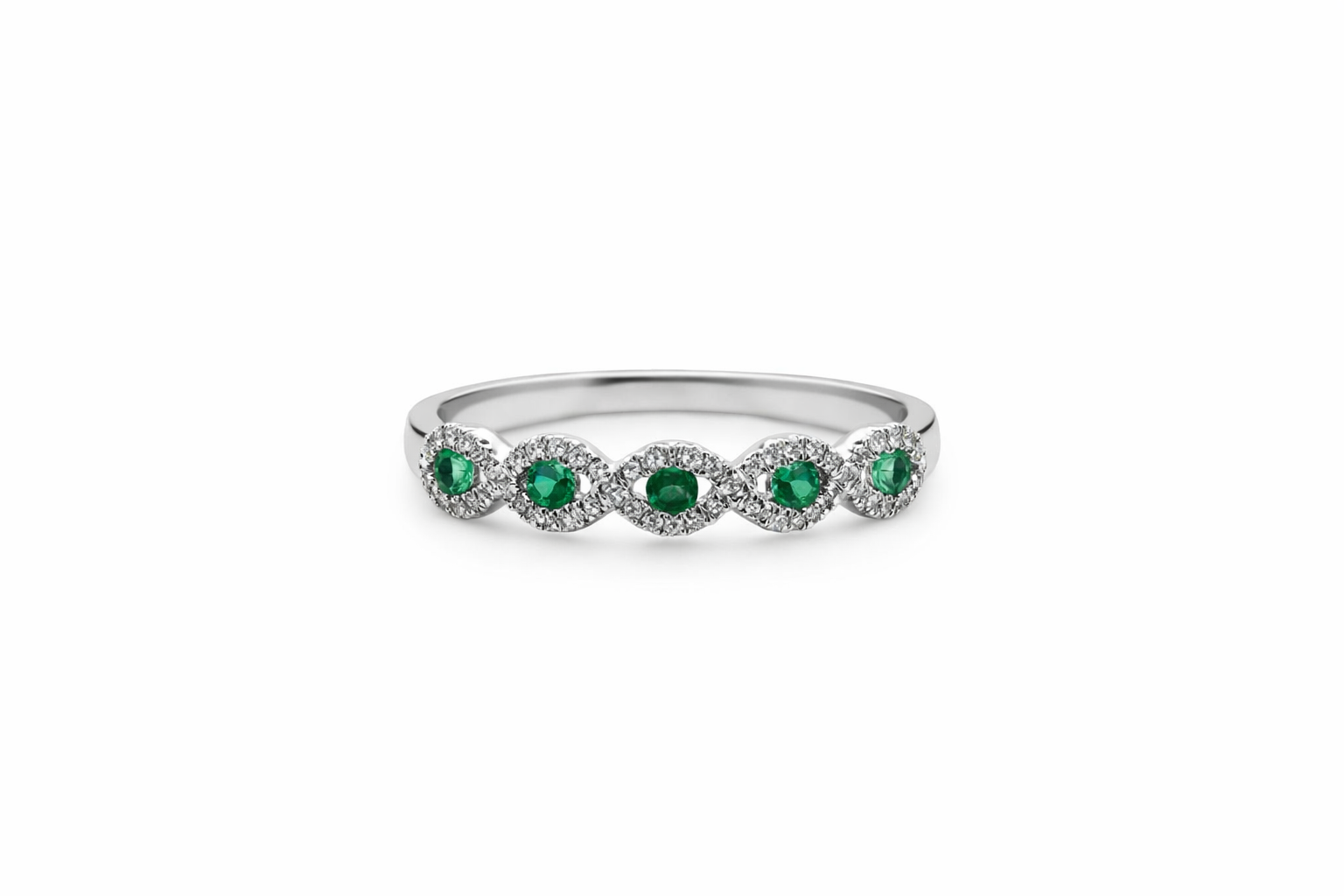 Verdelle Emerald & Diamond Infinity Ring