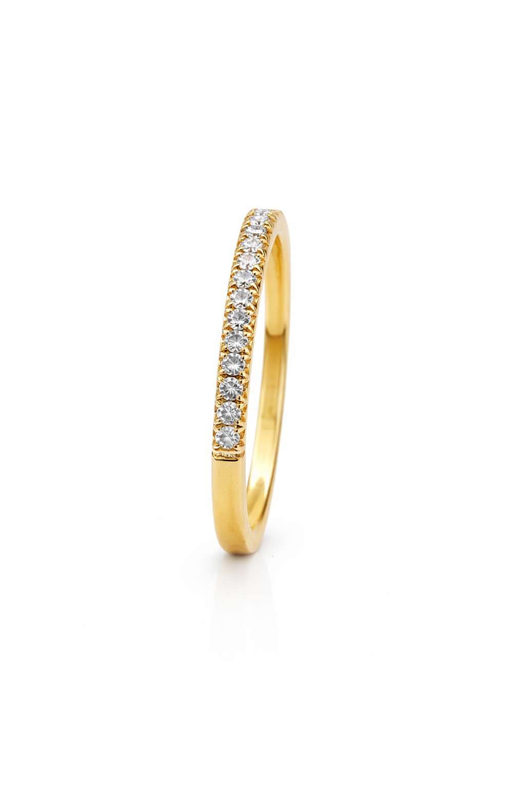 18K Yellow Gold Classic Diamond Half Eternity Ring