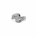 Floral Cluster Diamond Bypass Ring with Baguette Accents