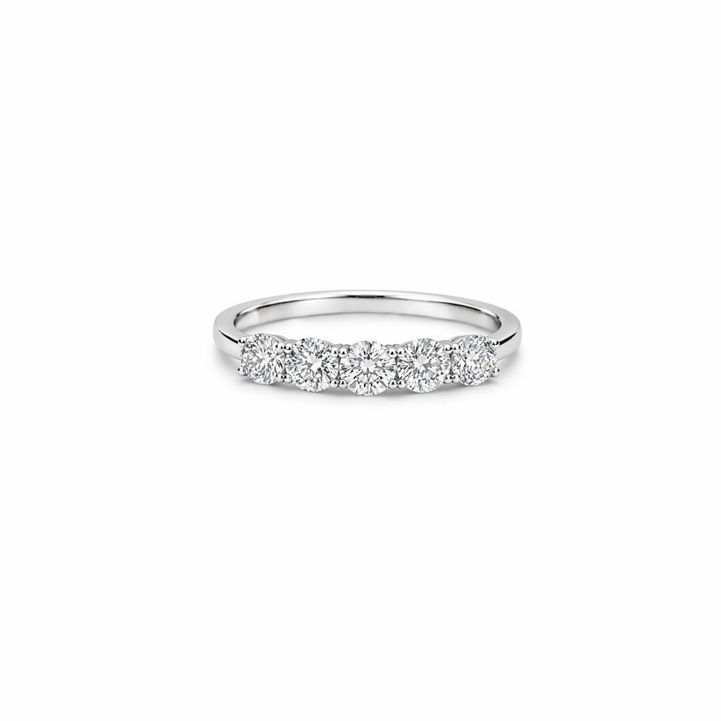 Five-Stone Round Diamond Band Ring