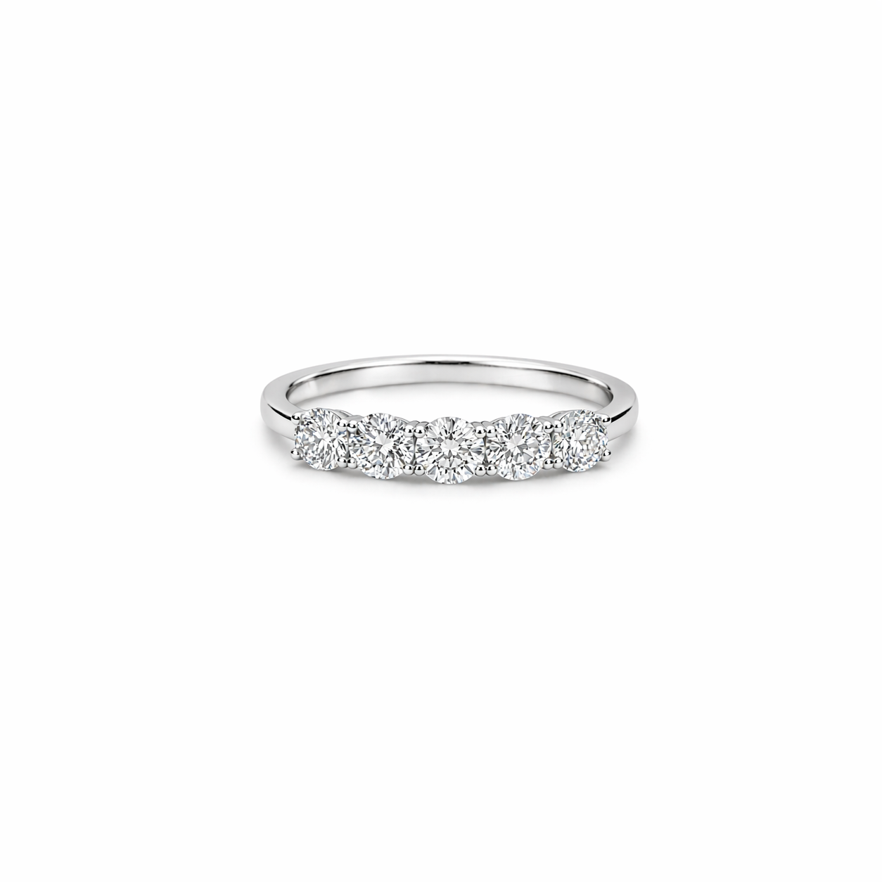Five-Stone Round Diamond Band Ring
