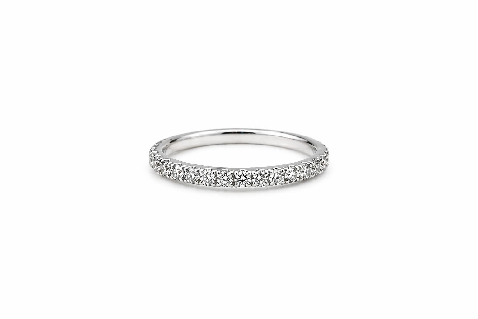 Delicate Pavé Diamond Half Eternity Ring